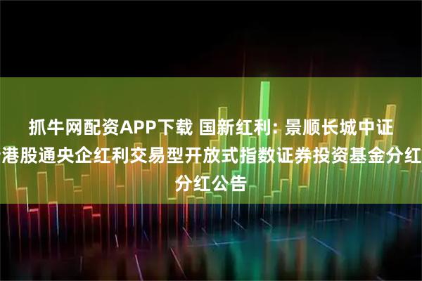 抓牛网配资APP下载 国新红利: 景顺长城中证国新港股通央企红利交易型开放式指数证券投资基金分红公告