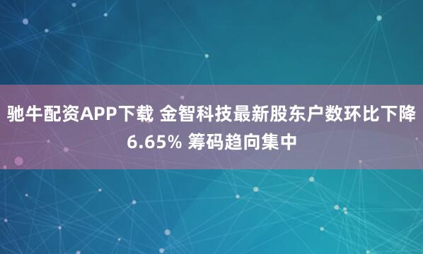 驰牛配资APP下载 金智科技最新股东户数环比下降6.65% 筹码趋向集中